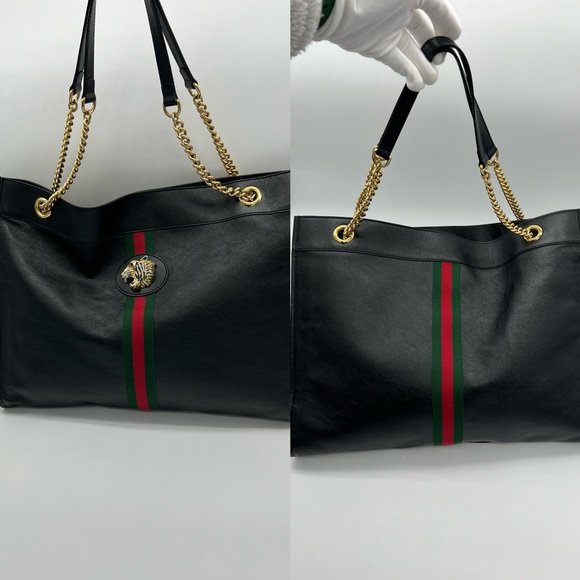 Authentic Gucci black calf leather Rajah large tote - Picture 6 of 17